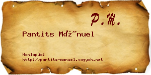 Pantits Mánuel névjegykártya
